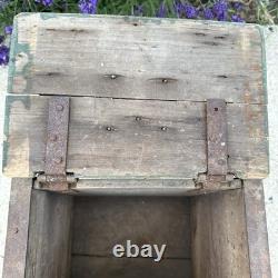 Antique Vintage Dairy Wooden Milk Delivery Box Green