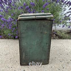 Antique Vintage Dairy Wooden Milk Delivery Box Green