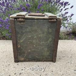 Antique Vintage Dairy Wooden Milk Delivery Box Green