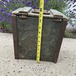 Antique Vintage Dairy Wooden Milk Delivery Box Green