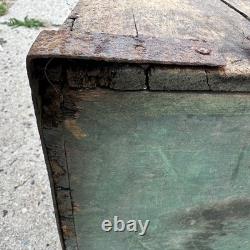 Antique Vintage Dairy Wooden Milk Delivery Box Green