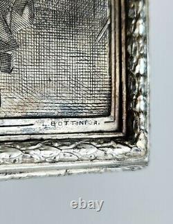 Antique Vintage French Trincket Box Engraved Silver Plated Meissonier & Bottini