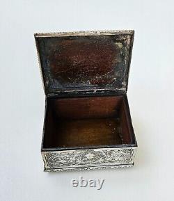 Antique Vintage French Trincket Box Engraved Silver Plated Meissonier & Bottini