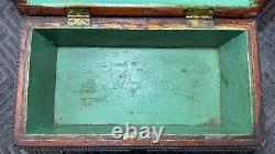 Antique Vintage Tramp Art Wooden Box 1880-s