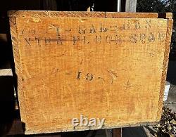 Antique Vintage pitcairn Varnish Wood Crate Box With Lid Advertising Sign Paint