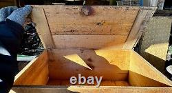 Antique Vintage pitcairn Varnish Wood Crate Box With Lid Advertising Sign Paint