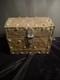 Antique Wood & Brass Hand Crafted Hinged Half Round Top Storage Box Vintage