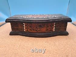 Antique Wood Handpainted Effigy Box By Northwestern Indigenous People Tribal