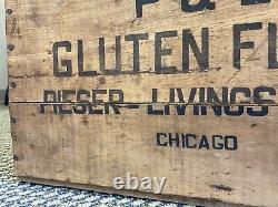 Antique Wooden Crate P & L Pieser Livingston Flour Chicago Illinois Wood Box