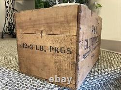 Antique Wooden Crate P & L Pieser Livingston Flour Chicago Illinois Wood Box