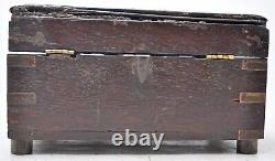 Antique Wooden Perfume Bottles Jewellery Box Original Hand Crafted Brass Inlaid