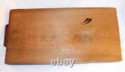 Antique Yellow Pine Wooden Primitive Candle Box with Slide Lid Red Wash Finish