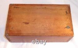 Antique Yellow Pine Wooden Primitive Candle Box with Slide Lid Red Wash Finish