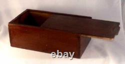 Antique Yellow Pine Wooden Primitive Candle Box with Slide Lid Red Wash Finish