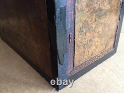 Antique vintage tea caddy english tunbridge box inlaid burl 1850 victorian