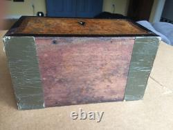Antique vintage tea caddy english tunbridge box inlaid burl 1850 victorian Antique vintage tea caddy english tunbridge box inlaid burl 1850 victorian