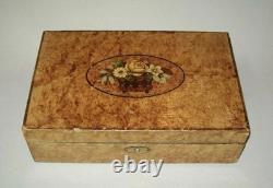 Antique vtg Early 19th C Folk Art School Girl Box Academy Paint Decorated Beauty