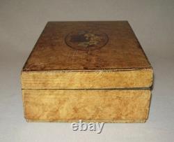 Antique vtg Early 19th C Folk Art School Girl Box Academy Paint Decorated Beauty