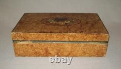 Antique vtg Early 19th C Folk Art School Girl Box Academy Paint Decorated Beauty