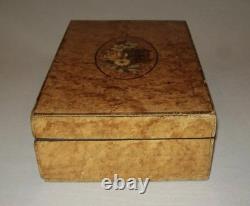 Antique vtg Early 19th C Folk Art School Girl Box Academy Paint Decorated Beauty