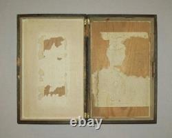 Antique vtg Early 19th C Folk Art School Girl Box Academy Paint Decorated Beauty