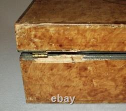 Antique vtg Early 19th C Folk Art School Girl Box Academy Paint Decorated Beauty