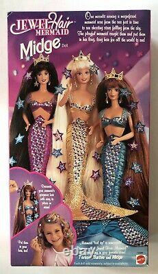 Barbie 1995 Mattel Jewel Hair Mermaid 14589 Midge Doll New In Box NRFB Vi
