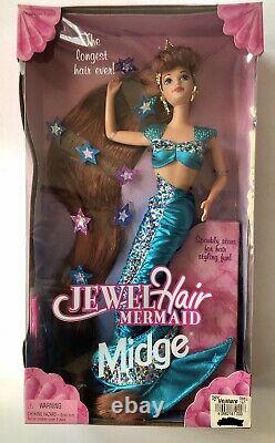Barbie 1995 Mattel Jewel Hair Mermaid 14589 Midge Doll New In Box NRFB Vi