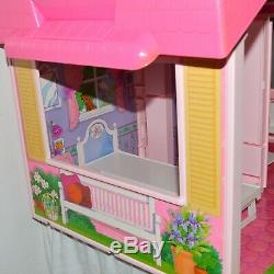 Barbie Fold'N Fun Home Case Pink Doll Play House Mattel 1992 with Box Vintage