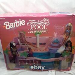 Barbie Fountain Pool Working Fountain Deck Lights That Shine in Dark with Box