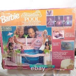Barbie Fountain Pool Working Fountain Deck Lights That Shine in Dark with Box
