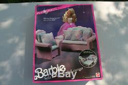 Barbie Vintage Pink Sparkles SOFA/BED & CHAIR/LOUNGER-COMPLETE IN BOX-NICE SET