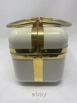 Baulotto Ivory Gold Plastic Box Bag Vintage