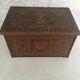 Beautiful Antique Inlaid Wooden Box With Heart And Flowers L 11