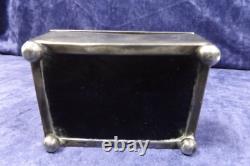 Beautiful Antique Trinket Box Sterling Terrier Design Exc Cond