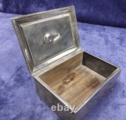 Beautiful Antique Trinket Box Sterling Terrier Design Exc Cond
