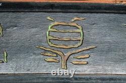 Beautiful Chinese Antique Prayer Scroll Wood Keepsake Box Culture Asian