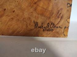 Beautiful Vintage 1983 MICHAEL ELKAN (1942-2014) Live Edge Burl Wood Trinket Box