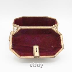 Beautiful Vintage Moroccan Camel Bone, Brass and Copper Jewelry Box
