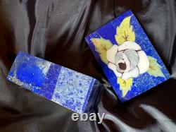 Beautiful vintage one of a kind lapis lazuli inlaid Pietra Dura lidded box