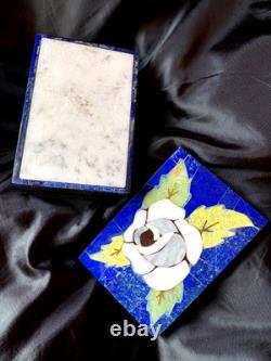 Beautiful vintage one of a kind lapis lazuli inlaid Pietra Dura lidded box