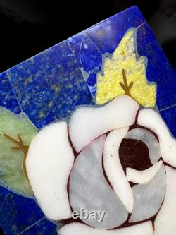 Beautiful vintage one of a kind lapis lazuli inlaid Pietra Dura lidded box