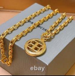 Belenciaga Vintage Gold Necklace. Complete Gift Bag/ Box