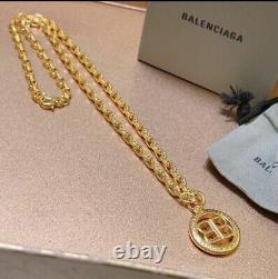 Belenciaga Vintage Gold Necklace. Complete Gift Bag/ Box