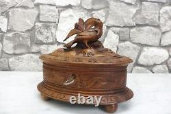 Black Forest Jewelry Box Antique Wooden Box Carved Wood