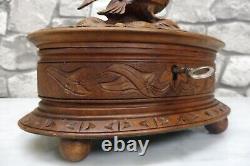 Black Forest Jewelry Box Antique Wooden Box Carved Wood