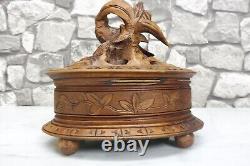 Black Forest Jewelry Box Antique Wooden Box Carved Wood