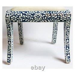 Bone Inlay Chair Floral Handmade Seating Modern Pattren Art
