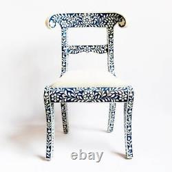 Bone Inlay Chair Floral Handmade Seating Modern Pattren Art