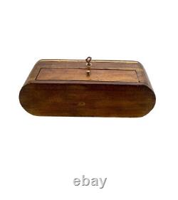 Box Wood with Brass Details With Key Vintage Case Decor Gift